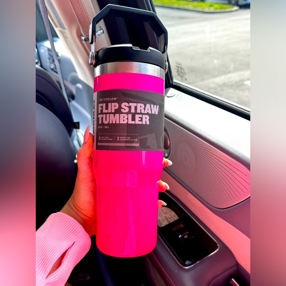 Electric pink Stanley, flip cup